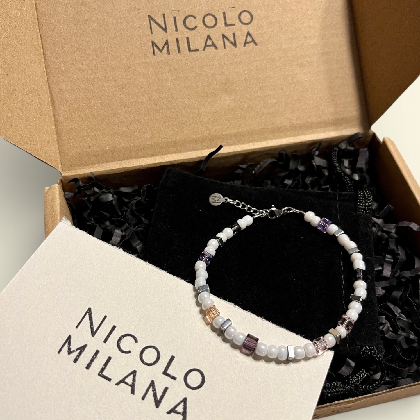 Armband 4mm Perlen bunte Würfel Elegant & Modern