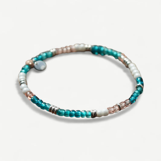 Elegantes Armband aus 925er Silber & Glas-Rocailles