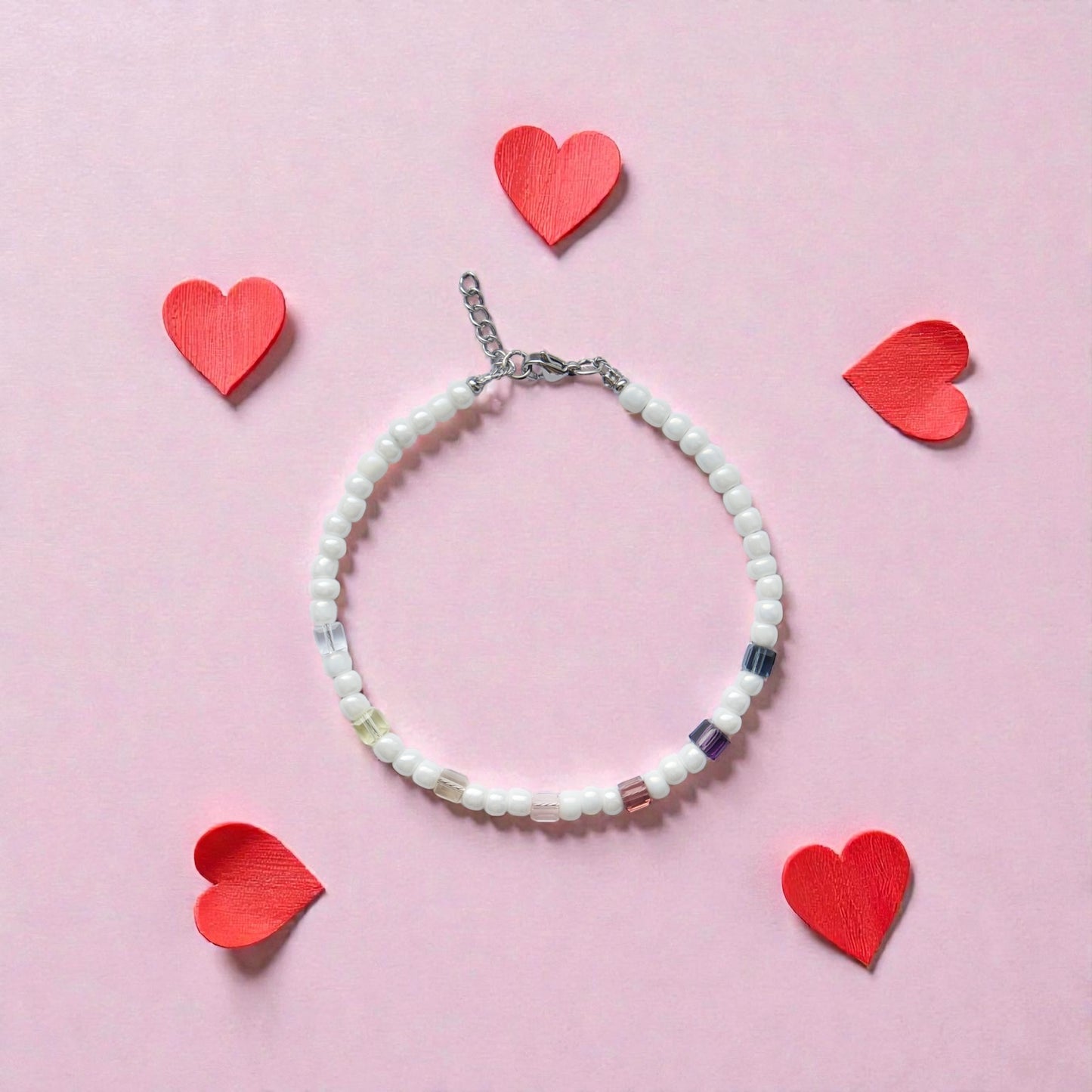 Armband 4mm Perlen bunte Würfel Elegant & Modern