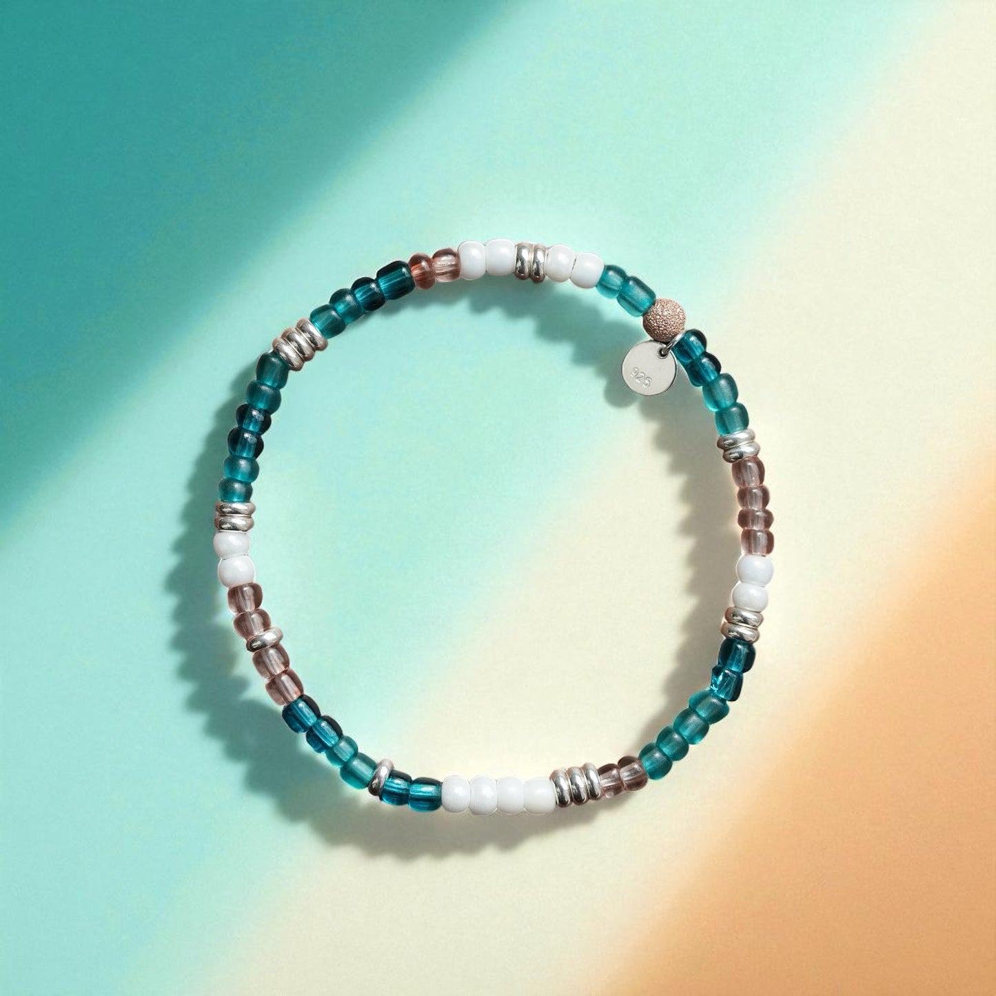 Elegantes Armband aus 925er Silber & Glas-Rocailles