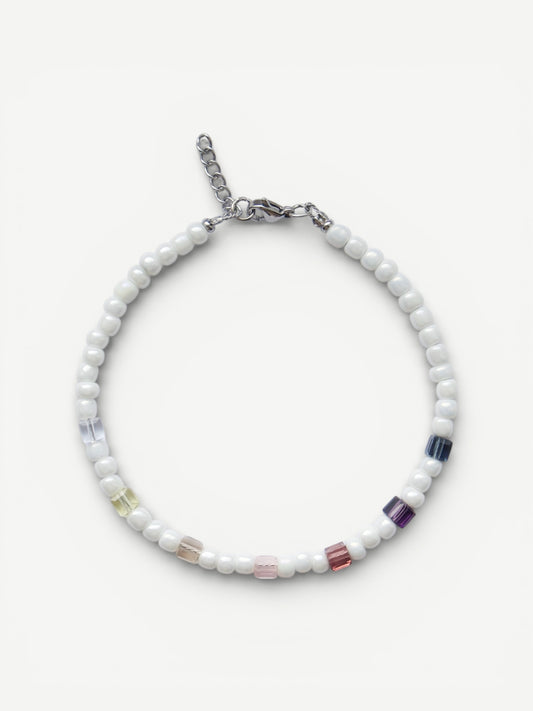 Armband 4mm Perlen bunte Würfel Elegant & Modern